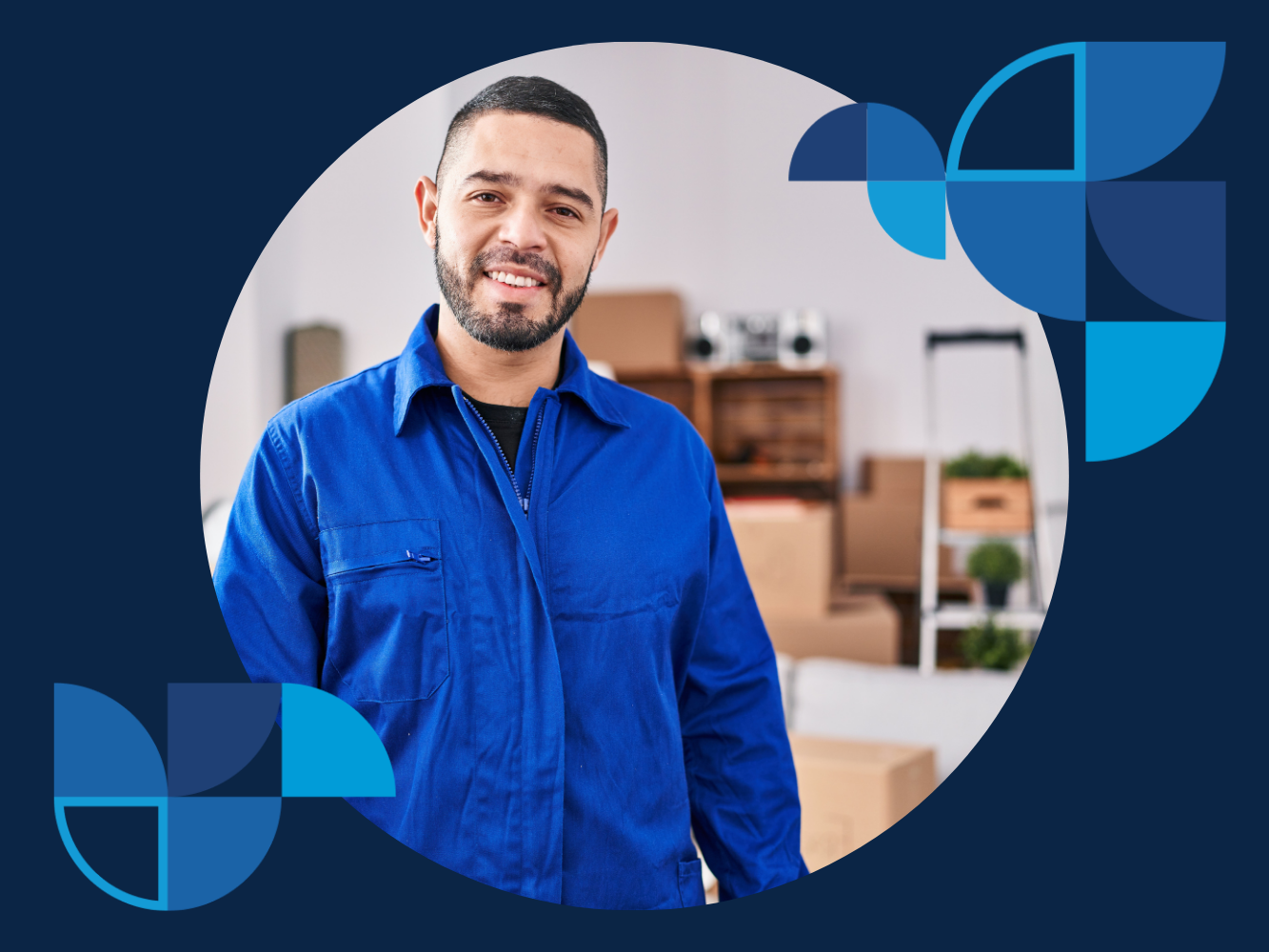 Rental property maintenance guide for landlords A person standing in a home with moving boxes and a ladder.